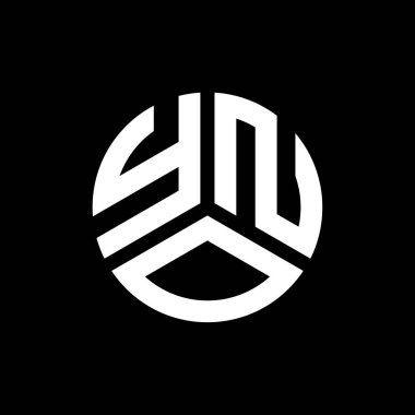 Siyah arkaplanda YNO harf logosu tasarımı. Yaratıcı harflerin baş harfleri logo konsepti. YNO harf tasarımı.