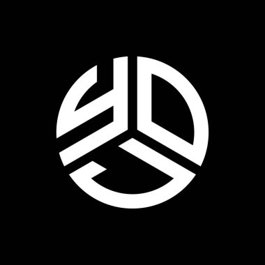 YOJ harf logosu tasarımı siyah arka planda. YOJ yaratıcı harflerin baş harfleri logo kavramı. YOJ harf tasarımı.
