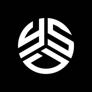 Siyah arka planda YSD harf logosu tasarımı. YSD yaratıcı harflerin baş harfleri logo kavramı. YSD harf tasarımı.