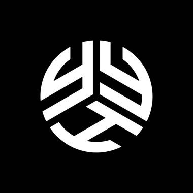 Siyah arkaplanda YYYH harf logosu tasarımı. YYH yaratıcı harflerin baş harfleri logo kavramı. YYH harf tasarımı.