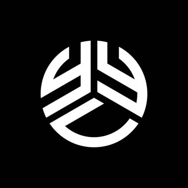 Siyah arka planda YYV harf logosu tasarımı. YYV yaratıcı harflerin baş harfleri logo kavramı. YYV harf tasarımı.