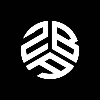 Siyah arka planda ZBA harfi logo tasarımı. ZBA yaratıcı harfler logosu konsepti. ZBA harf tasarımı.