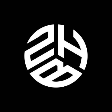 Siyah arkaplanda ZHB harf logosu tasarımı. ZHB yaratıcı harflerin baş harfleri logo kavramı. ZHB harf tasarımı.