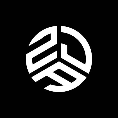 Siyah arka planda ZJA harf logosu tasarımı. ZJA yaratıcı harflerin baş harfleri logo kavramı. ZJA harf tasarımı.