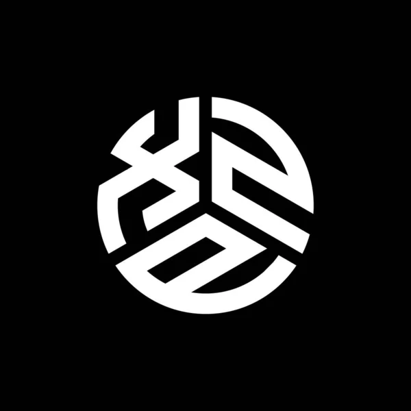 Diseño Del Logotipo Letra Xzp Sobre Fondo Negro Xzp Iniciales — Vector de stock