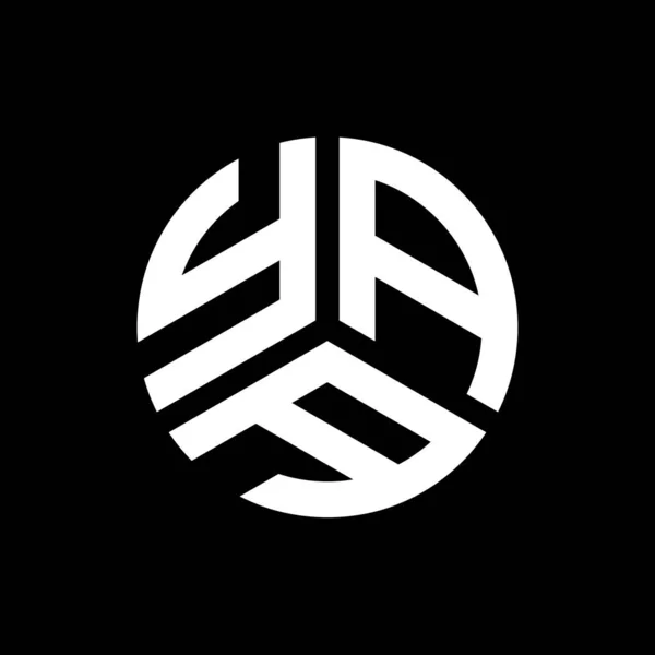 Yaa Písmeno Logo Design Černém Pozadí Yaa Kreativní Iniciály Koncept — Stockový vektor
