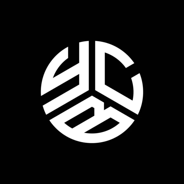 Diseño Del Logotipo Letra Ycb Sobre Fondo Negro Ycb Iniciales — Vector de stock