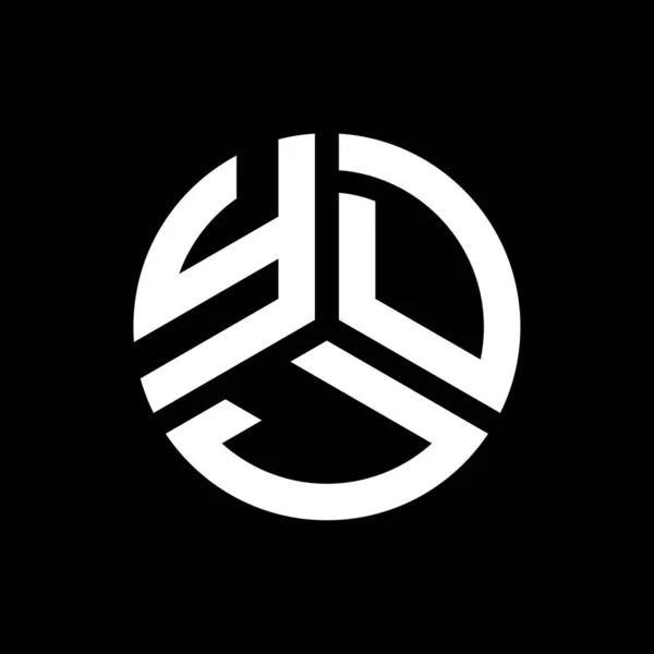 Siyah Arkaplan Üzerine Ydj Harf Logosu Tasarımı Ydj Yaratıcı Harflerin — Stok Vektör