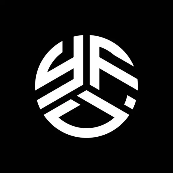 Diseño Del Logotipo Letra Yfd Sobre Fondo Negro Yfd Iniciales — Vector de stock