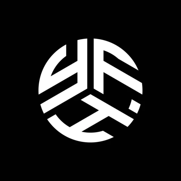 Projekt Logo Litery Yfh Czarnym Tle Yfh Twórcze Inicjały Koncepcja — Wektor stockowy