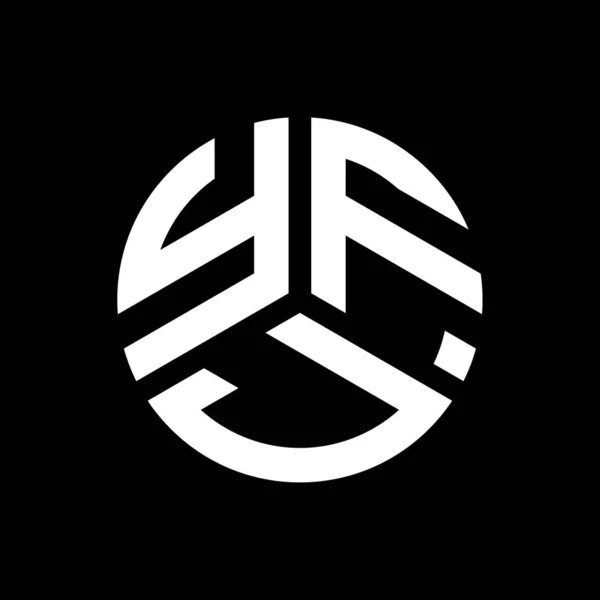 Diseño Del Logotipo Letra Yfj Sobre Fondo Negro Yfj Iniciales — Archivo Imágenes Vectoriales