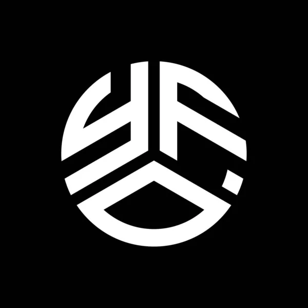 Diseño Del Logotipo Letra Yfo Sobre Fondo Negro Yfo Iniciales — Vector de stock