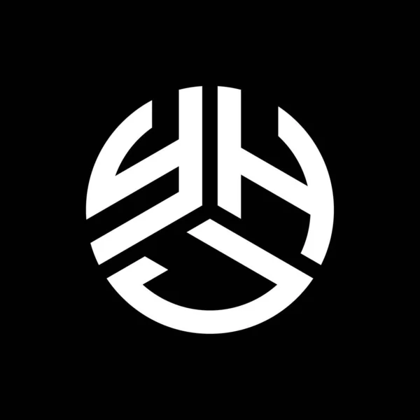Yhj Design Logotipo Carta Fundo Preto Yhj Iniciais Criativas Conceito — Vetor de Stock