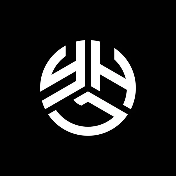 Yhl Письмо Дизайн Логотипа Черном Фоне Творческие Инициалы Буквы Логотип — стоковый вектор