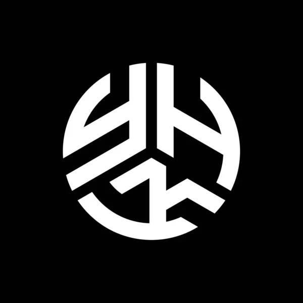 Yhk Brev Logotyp Design Svart Bakgrund Yhk Kreativa Initialer Brev — Stock vektor
