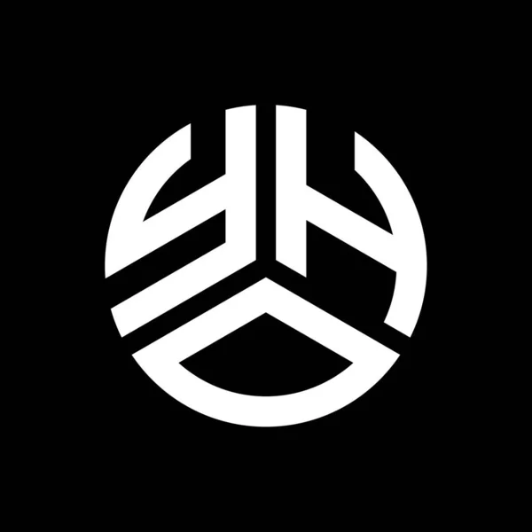 Diseño Del Logotipo Letra Yho Sobre Fondo Negro Yho Iniciales — Vector de stock