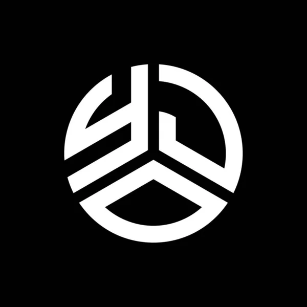 黒い背景にYjoの文字のロゴデザイン Yjoクリエイティブイニシャルレターロゴコンセプト 四条文字のデザイン — ストックベクタ