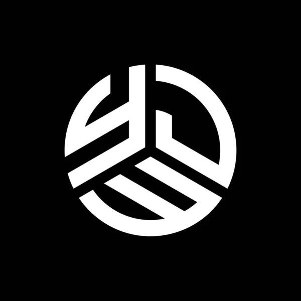 Diseño Del Logotipo Letra Yjw Sobre Fondo Negro Yjw Iniciales — Vector de stock
