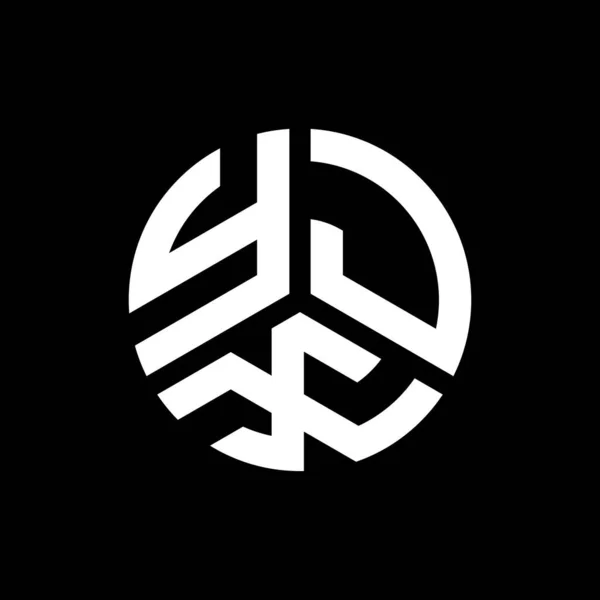 Diseño Del Logotipo Letra Yjx Sobre Fondo Negro Yjx Iniciales — Vector de stock