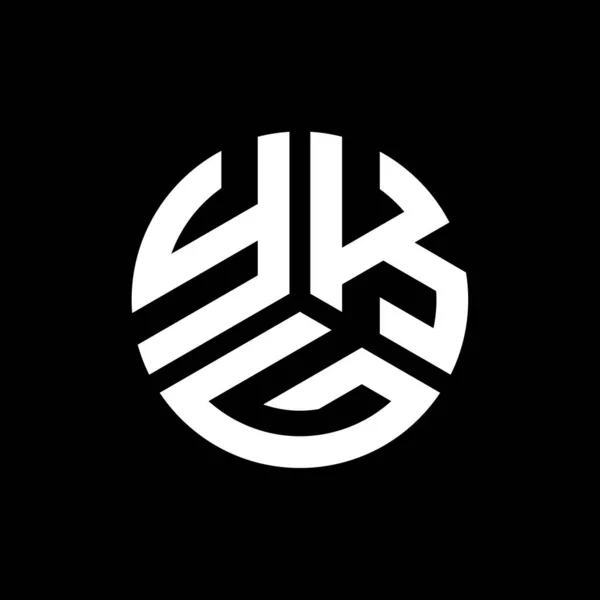 Ykg Lettre Logo Design Sur Fond Noir Ykg Initiales Créatives — Image vectorielle