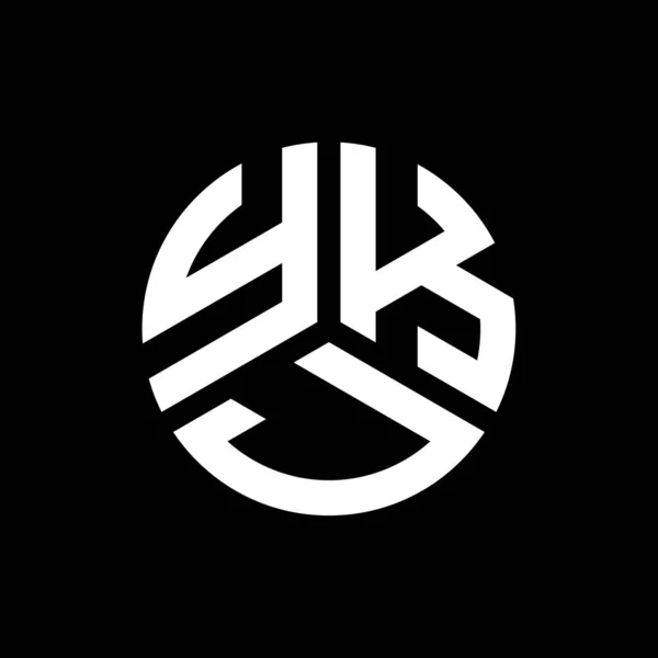 Projekt Logo Litery Ykj Czarnym Tle Ykj Twórcze Inicjały Koncepcja — Wektor stockowy
