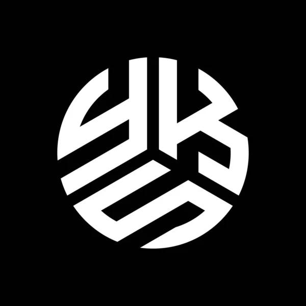 Yks Lettre Logo Design Sur Fond Noir Yks Initiales Créatives — Image vectorielle