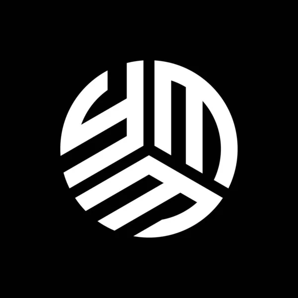 Ymm Lettera Logo Design Sfondo Nero Logo Lettera Sigle Creative — Vettoriale Stock