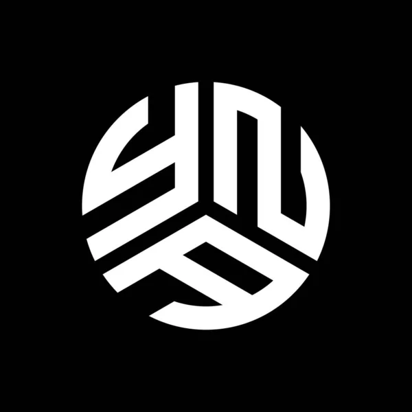 Yna Logo Ontwerp Zwarte Achtergrond Yna Creatieve Initialen Letter Logo — Stockvector
