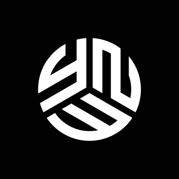 Ynw Lettera Logo Design Sfondo Nero Ynw Creativo Iniziali Lettera — Vettoriale Stock