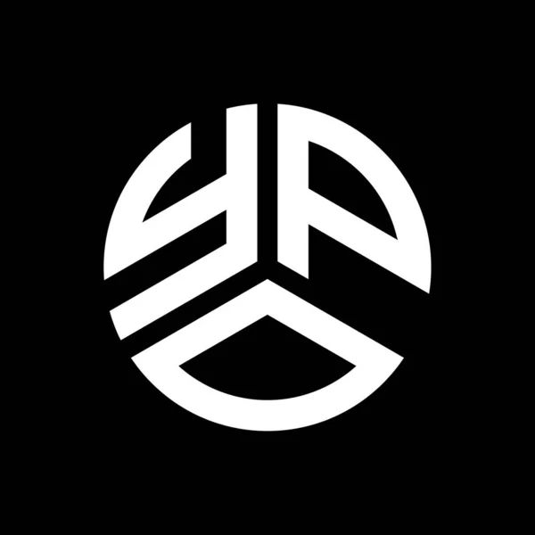 Дизайн Логотипа Ypo Чёрном Фоне Концепция Логотипа Ypo Дизайн Букв — стоковый вектор