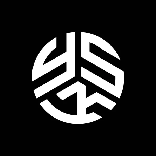 Diseño Del Logotipo Letra Ysk Sobre Fondo Negro Ysk Iniciales — Archivo Imágenes Vectoriales
