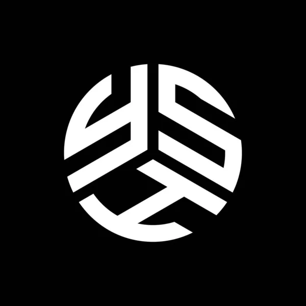 Diseño Del Logotipo Letra Ysh Sobre Fondo Negro Ysh Iniciales — Vector de stock