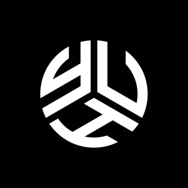 Дизайн Логотипа Yuh Чёрном Фоне Концепция Логотипа Инициалами Yuh Дизайн — стоковый вектор