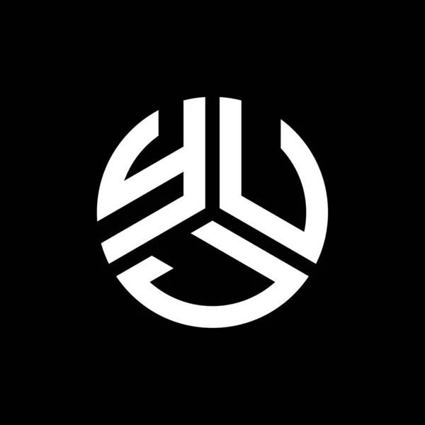 Yuj Literă Logo Design Fundal Negru Yuj Creativ Iniţiale Litera — Vector de stoc