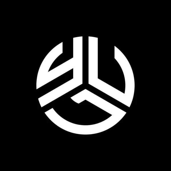 Diseño Del Logotipo Letra Yul Sobre Fondo Negro Yul Iniciales — Vector de stock