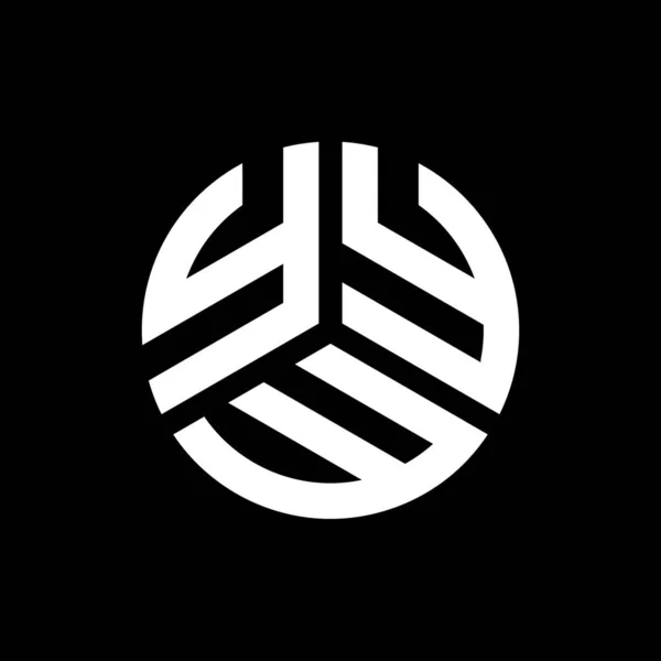 Diseño Del Logotipo Letra Yyw Sobre Fondo Negro Yyw Iniciales — Vector de stock