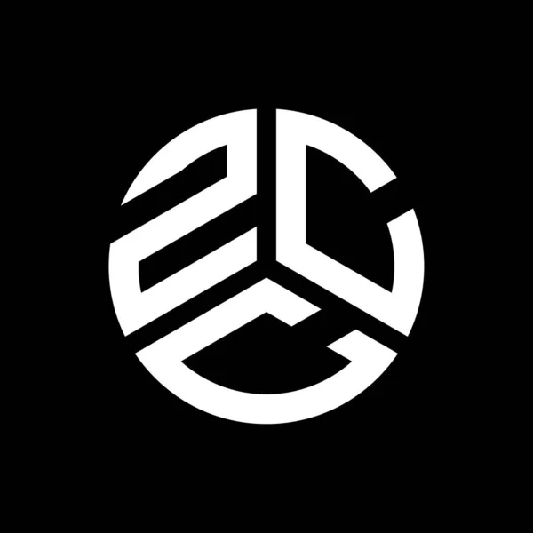 Diseño Del Logotipo Letra Zcc Sobre Fondo Negro Zcc Iniciales — Vector de stock