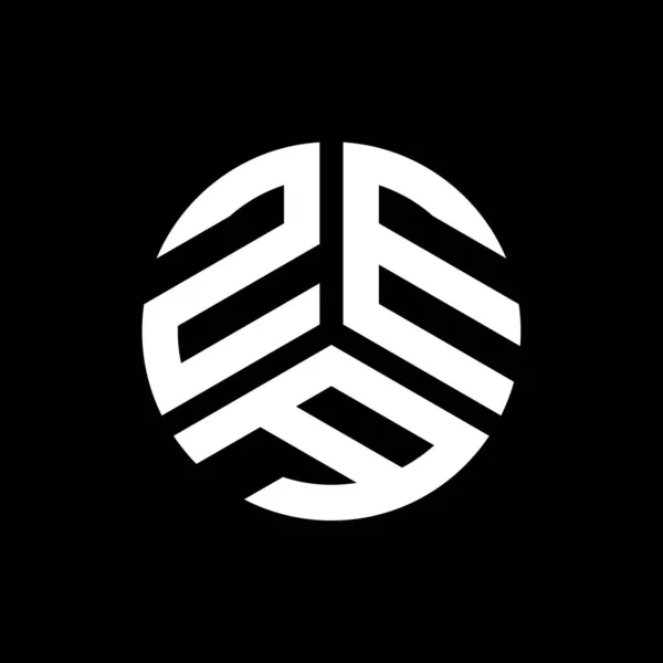 Siyah Arka Planda Zea Harf Logosu Tasarımı Zea Yaratıcı Harflerin — Stok Vektör