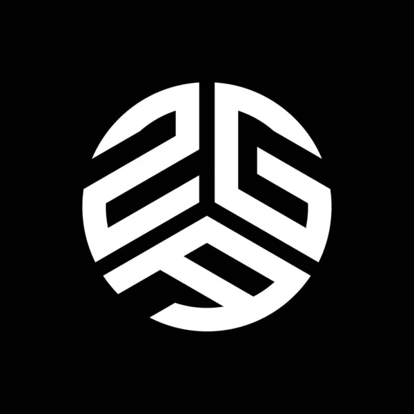 Diseño Del Logotipo Letra Zga Sobre Fondo Negro Zga Iniciales — Vector de stock