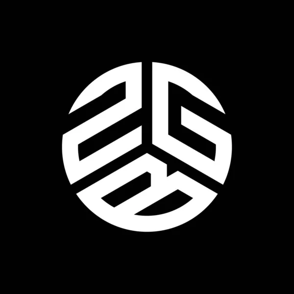 Siyah Arka Planda Zgb Harf Logosu Tasarımı Zgb Yaratıcı Harflerin — Stok Vektör