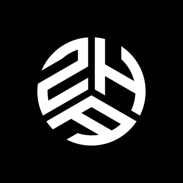 Siyah Arka Planda Zha Harf Logosu Tasarımı Zha Yaratıcı Harflerin — Stok Vektör