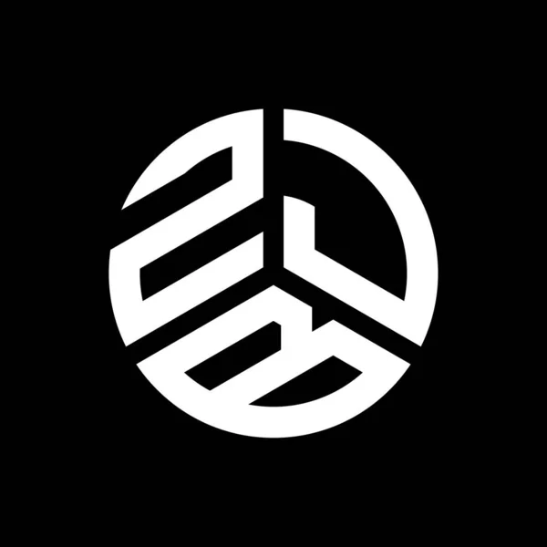 Diseño Del Logotipo Letra Zjb Sobre Fondo Negro Zjb Iniciales — Vector de stock