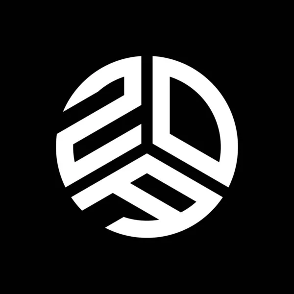 Logo Zoa Disegno Lettera Sfondo Nero Zoa Creativo Iniziali Lettera — Vettoriale Stock