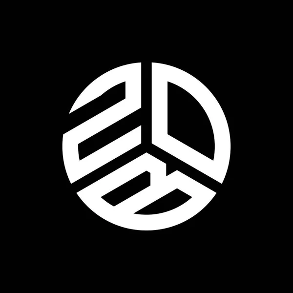 Zob Lettre Logo Design Sur Fond Noir Zob Initiales Créatives — Image vectorielle