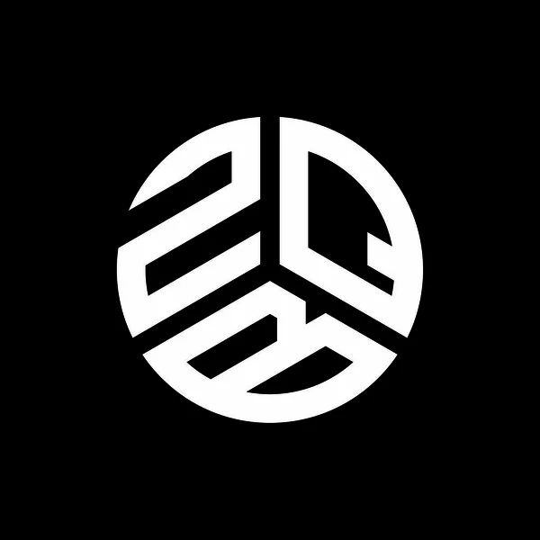 Zqb Lettre Logo Design Sur Fond Noir Zqb Initiales Créatives — Image vectorielle