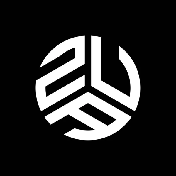 Design Logotipo Carta Zua Fundo Preto Zua Iniciais Criativas Conceito — Vetor de Stock