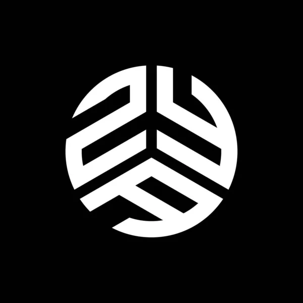 Projekt Logo Litery Zya Czarnym Tle Zya Twórcze Inicjały Koncepcja — Wektor stockowy