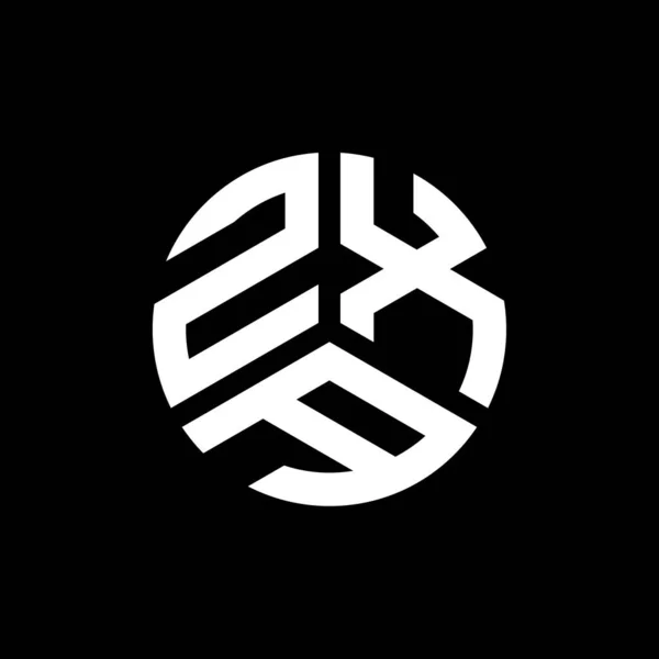 Siyah Arka Planda Zxa Harf Logosu Tasarımı Zxa Yaratıcı Harf — Stok Vektör