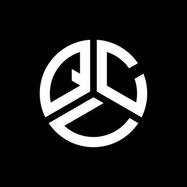 Siyah arkaplanda QCV harf logosu tasarımı. QCV yaratıcı harflerin baş harfleri logo kavramı. QCV harf tasarımı.