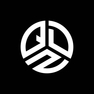 Siyah arkaplanda QDZ harf logosu tasarımı. QDZ yaratıcı harflerin baş harfleri logo kavramı. QDZ harf tasarımı.